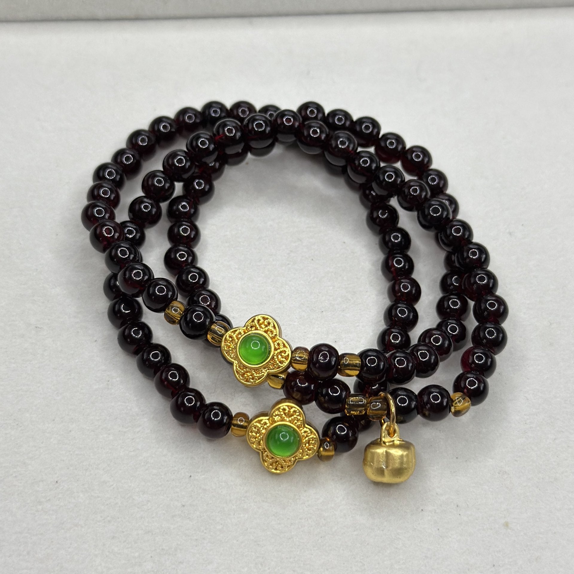 Handmade Glass Gem Bracelet For Women With Natural Stone Inlay, Perfect Birthday Gift
