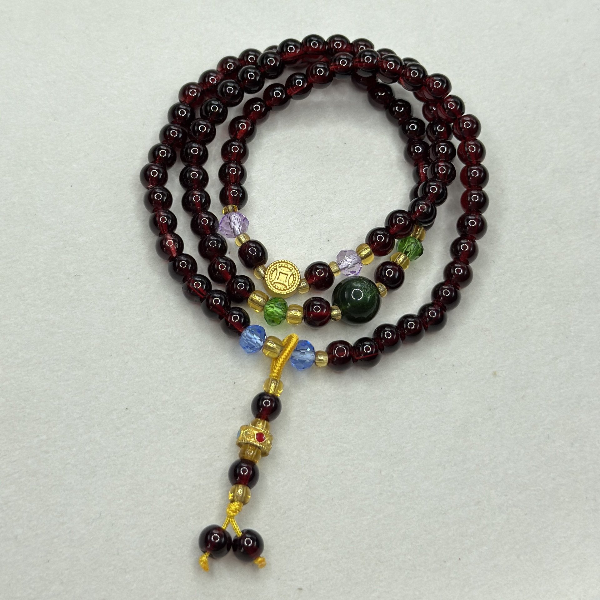 Handmade Glass Gem Bracelet For Women With Natural Stone Inlay, Perfect Birthday Gift