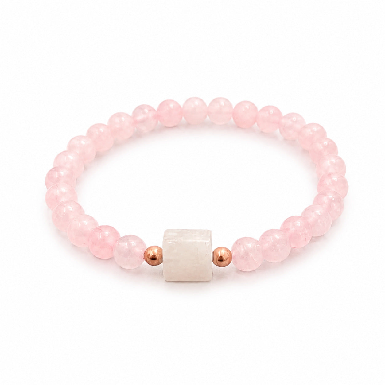 Geometric Beading Crystal Bracelet In Natural Pink For Unisex, Featuring Elastic String Chain