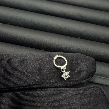 Cross Ear Cartilage Rings & Studs For Women In Simple Style, Copper Material With Electroplated Gold Plating And Zircon Inlay