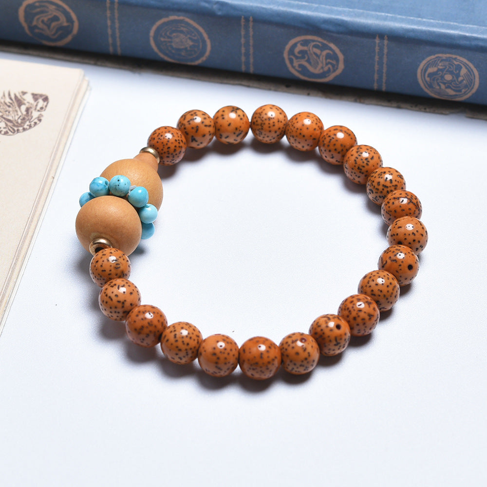Geometric Ethnic Style Rosary With Yellow Wooden Beads Beading For Unisex