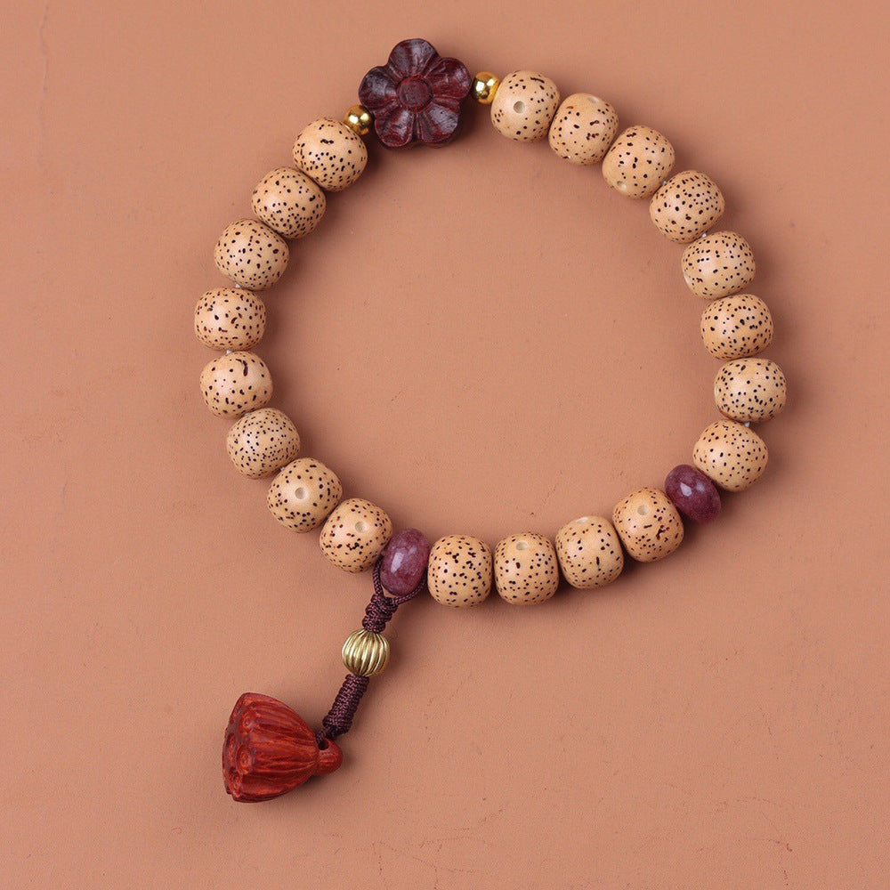 Geometric Ethnic Style Rosary With Yellow Wooden Beads Beading For Unisex