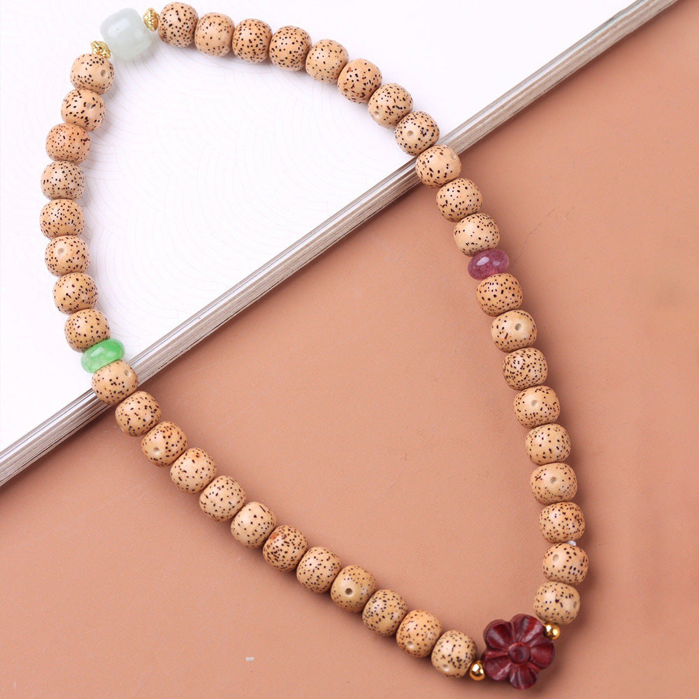 Geometric Ethnic Style Rosary With Yellow Wooden Beads Beading For Unisex