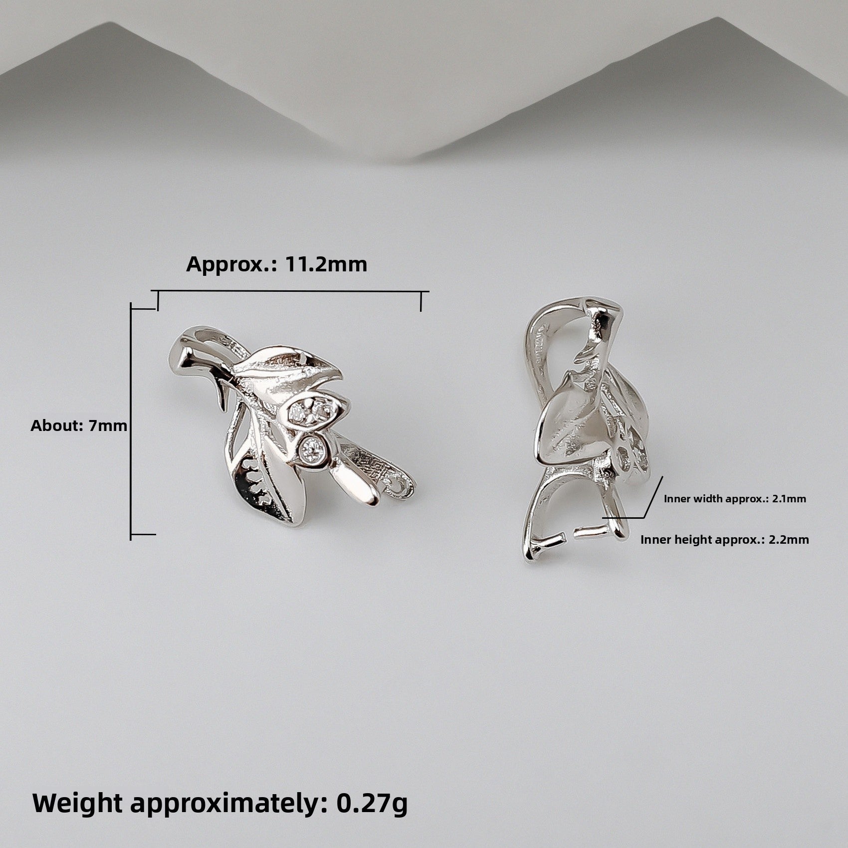 Leaves 925 Sterling Silver Jewelry Buckle With Electroplated Finish In Simple Style Silver Jewelry Accessories