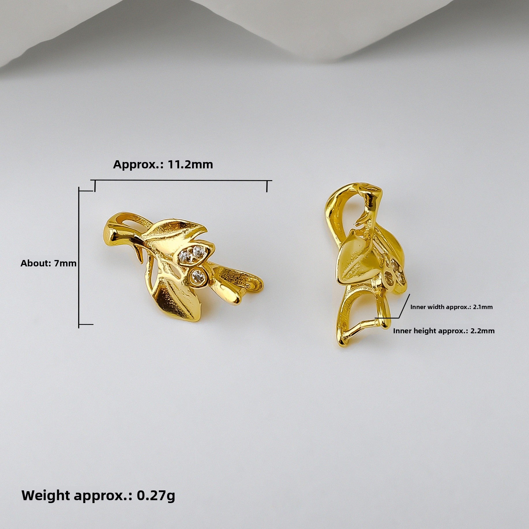 Leaves 925 Sterling Silver Jewelry Buckle With Electroplated Finish In Simple Style Silver Jewelry Accessories