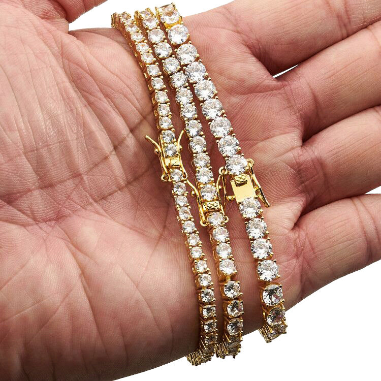 Men's Hip-Hop Gold Necklace With 925 Sterling Silver Pendant And Zircon Inlay On Cuban Link Chain