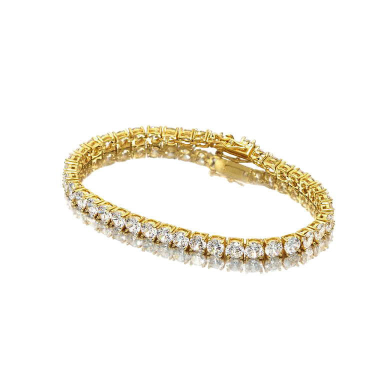 Men's Hip-Hop Gold Necklace With 925 Sterling Silver Pendant And Zircon Inlay On Cuban Link Chain