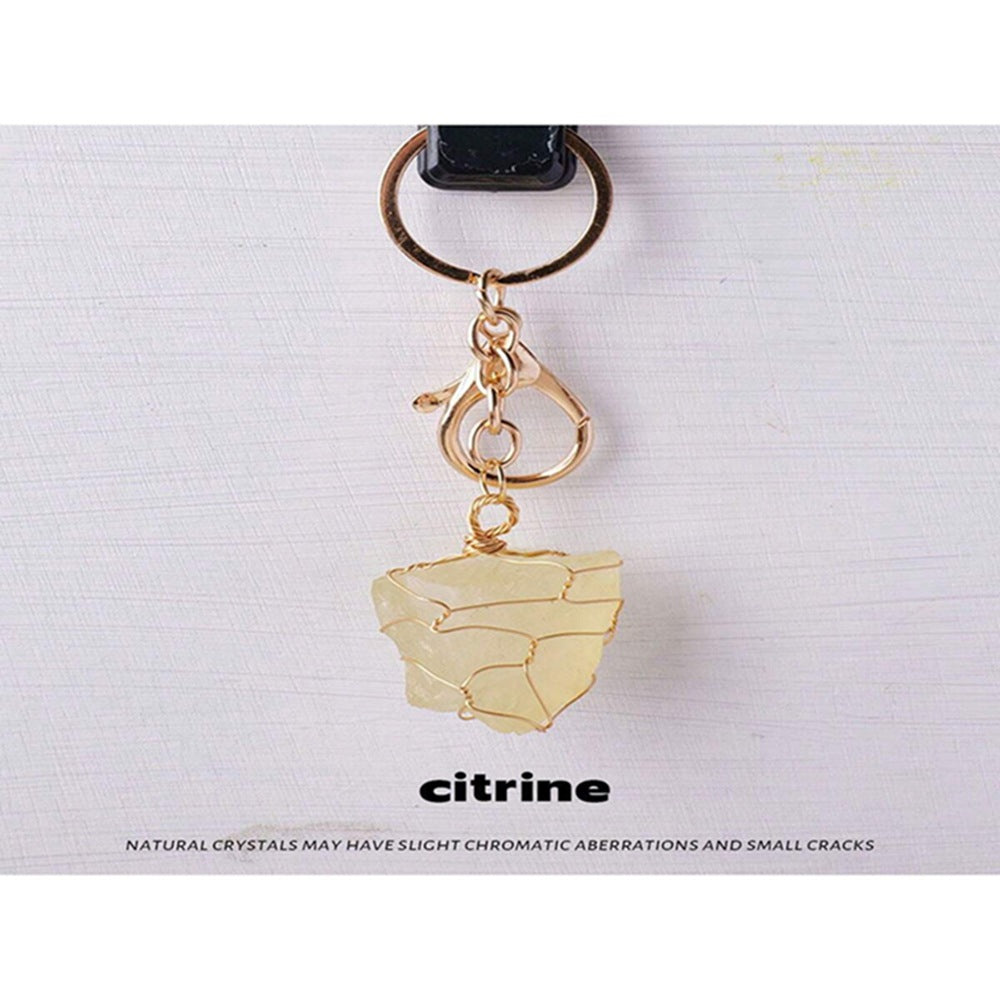 Teachers' Day Gold Metal Key Chain Featuring February Birthstone Amethyst Stone Inlay