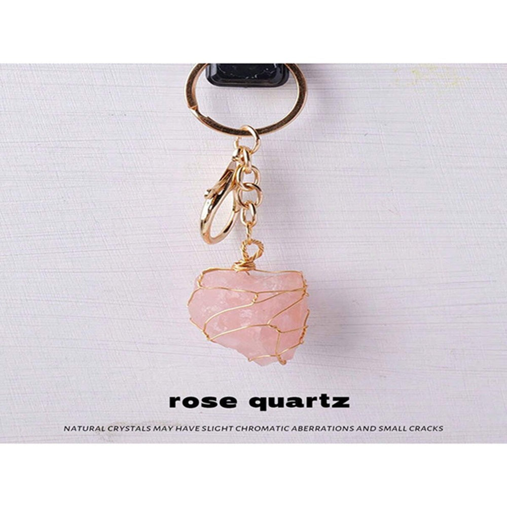 Teachers' Day Gold Metal Key Chain Featuring February Birthstone Amethyst Stone Inlay
