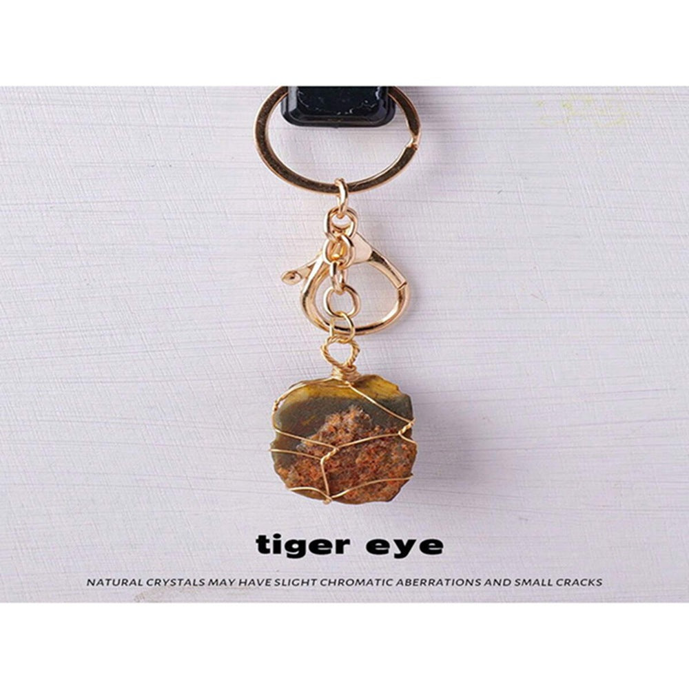 Teachers' Day Gold Metal Key Chain Featuring February Birthstone Amethyst Stone Inlay