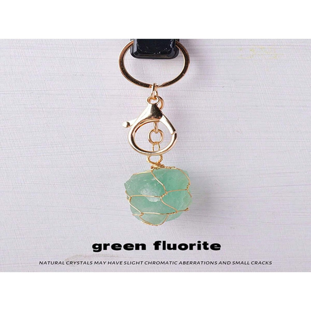 Teachers' Day Gold Metal Key Chain Featuring February Birthstone Amethyst Stone Inlay