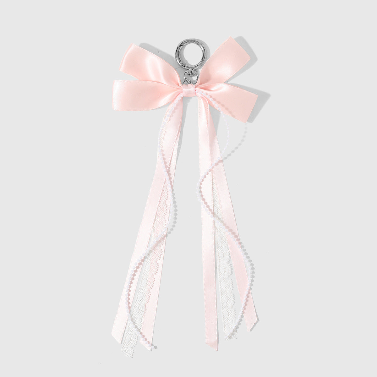 Blue Bow Tie Key Chain Made Of Polyester Featuring Natural Stone Inlay