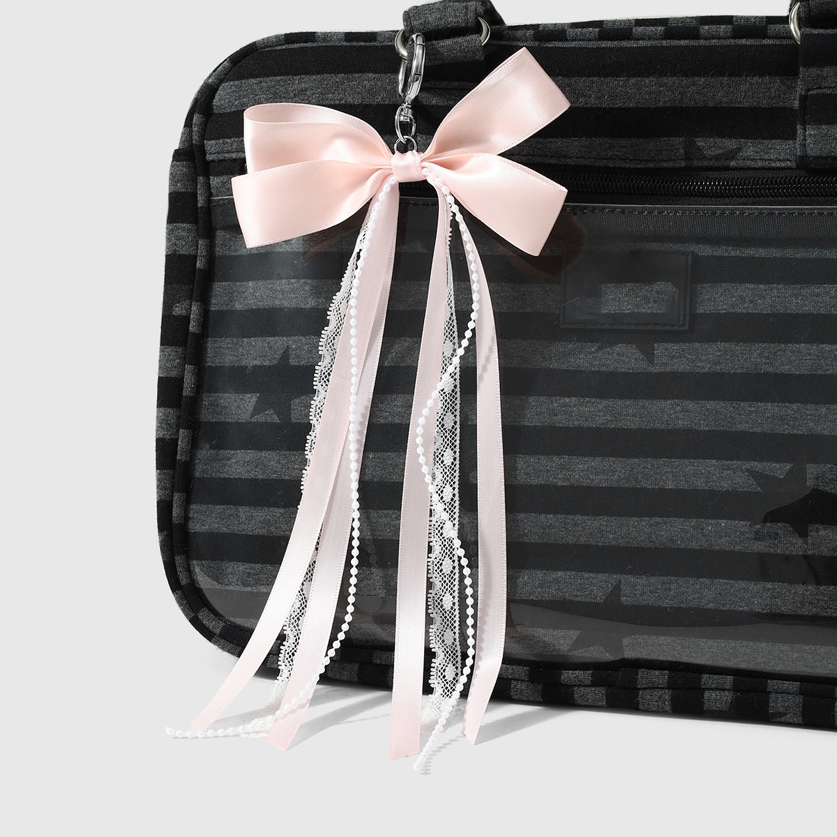 Blue Bow Tie Key Chain Made Of Polyester Featuring Natural Stone Inlay
