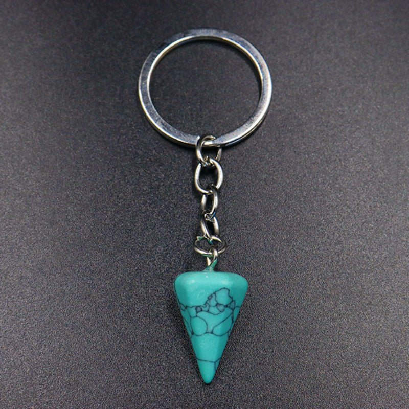 Crystal Key Chain Featuring Agate Inlay For Elegant And Durable Style