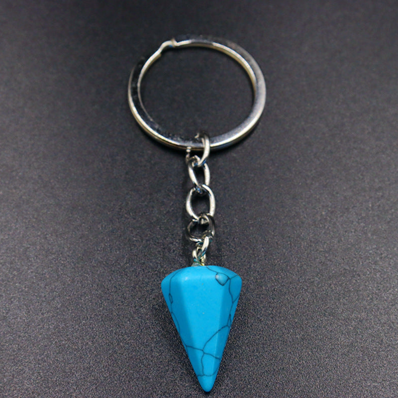 Crystal Key Chain Featuring Agate Inlay For Elegant And Durable Style