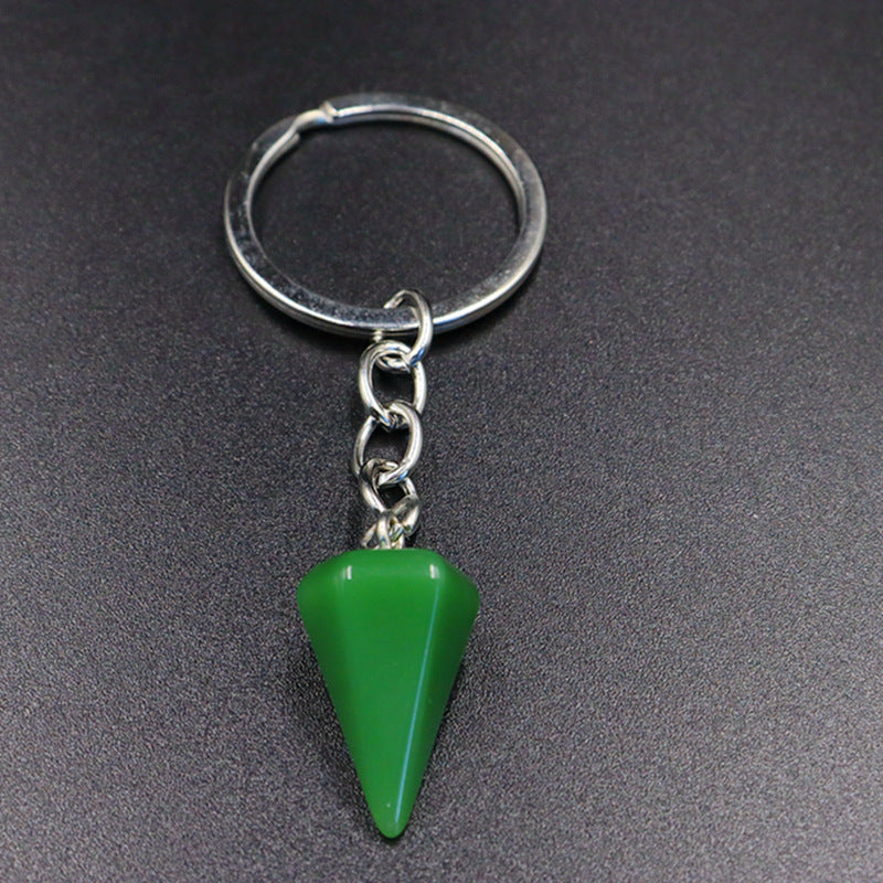 Crystal Key Chain Featuring Agate Inlay For Elegant And Durable Style