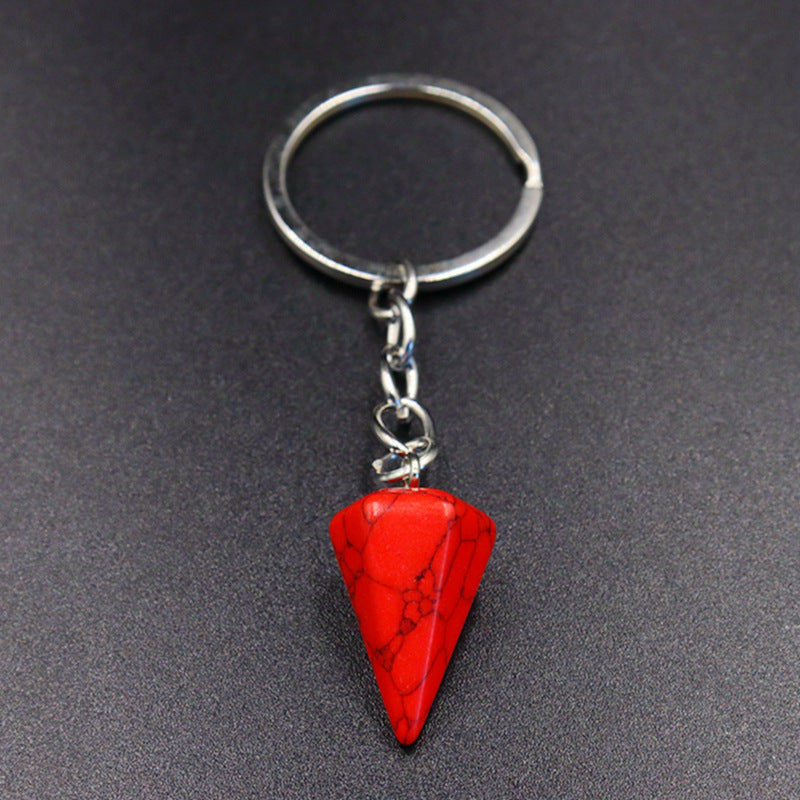 Crystal Key Chain Featuring Agate Inlay For Elegant And Durable Style