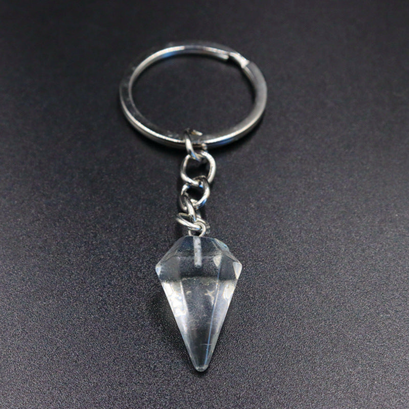 Crystal Key Chain Featuring Agate Inlay For Elegant And Durable Style