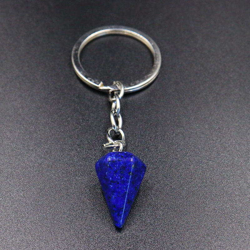 Crystal Key Chain Featuring Agate Inlay For Elegant And Durable Style