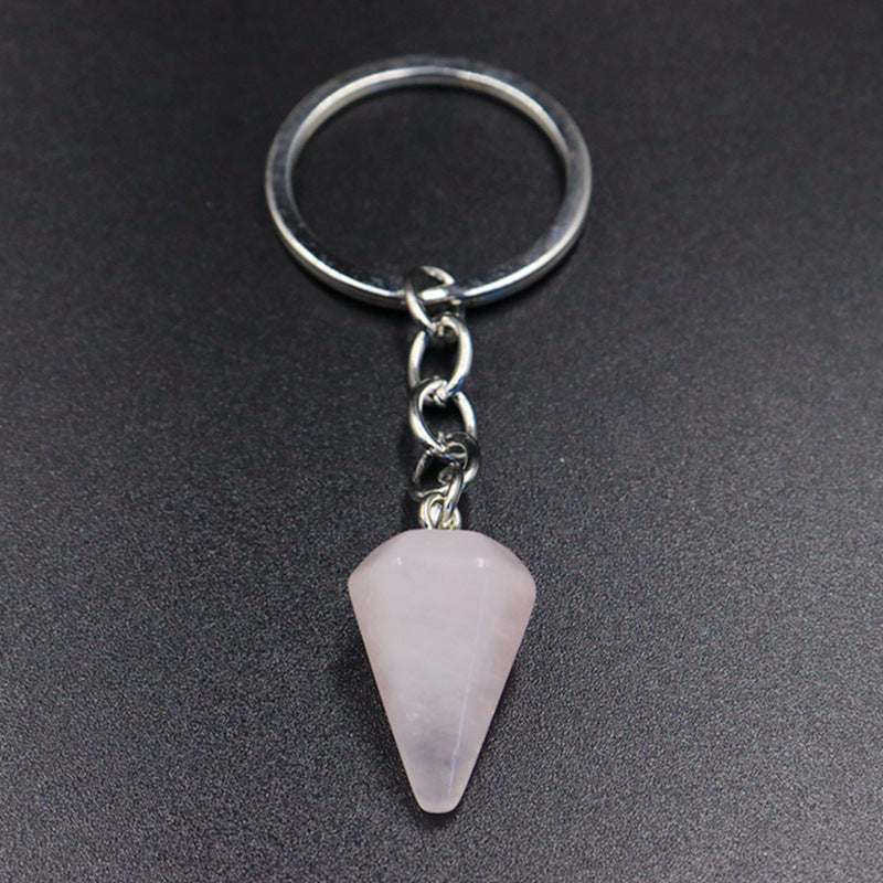 Crystal Key Chain Featuring Agate Inlay For Elegant And Durable Style