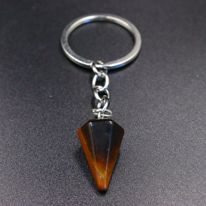 Crystal Key Chain Featuring Agate Inlay For Elegant And Durable Style