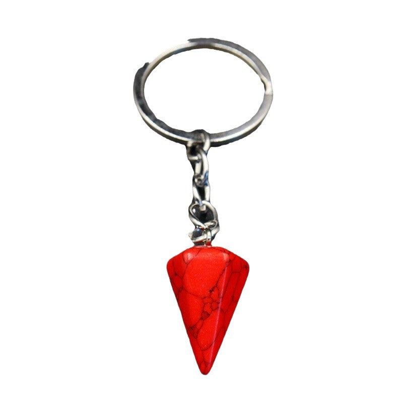Crystal Key Chain Featuring Agate Inlay For Elegant And Durable Style