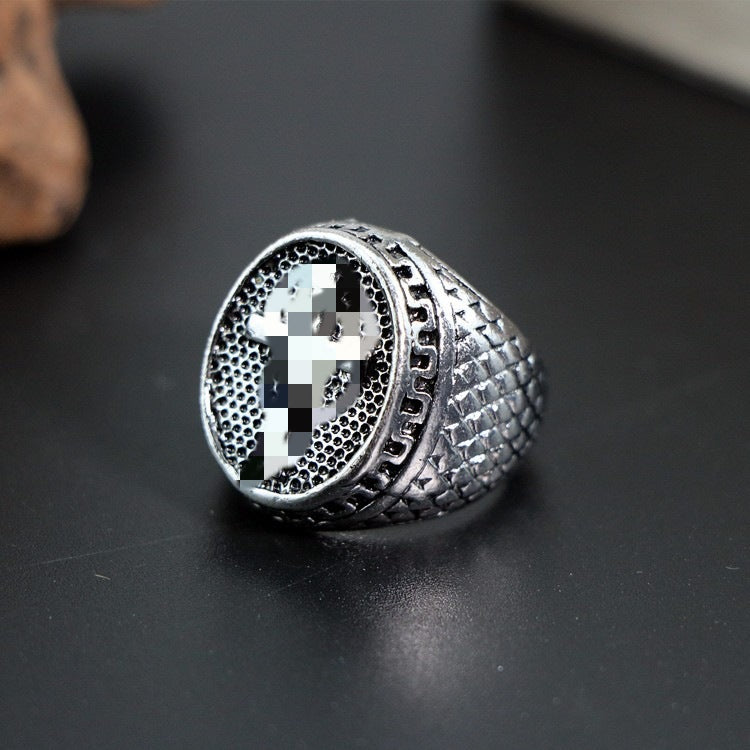 Hip-Hop Totem Ring For Unisex Featuring Electroplated Zinc Alloy Material