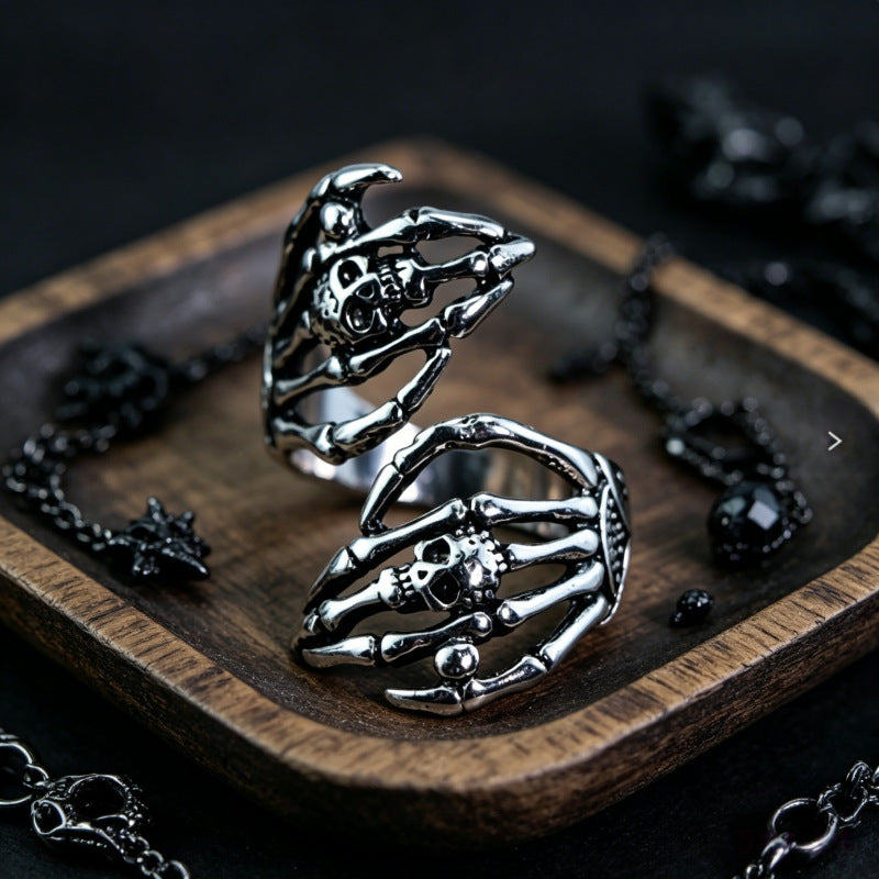 Hip-Hop Totem Ring For Unisex Featuring Electroplated Zinc Alloy Material