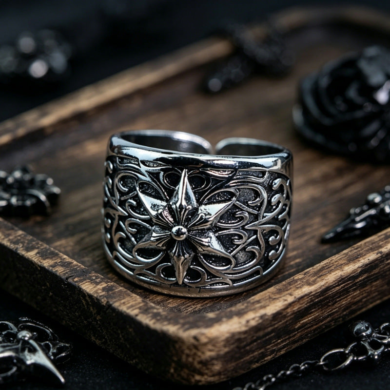 Hip-Hop Totem Ring For Unisex Featuring Electroplated Zinc Alloy Material