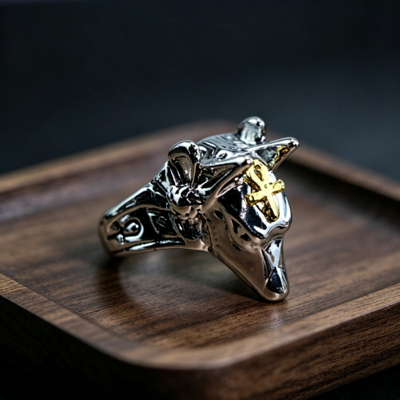 Hip-Hop Totem Ring For Unisex Featuring Electroplated Zinc Alloy Material