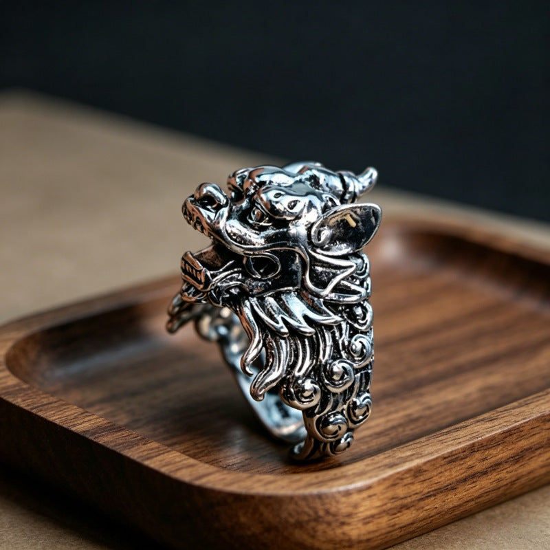Hip-Hop Totem Ring For Unisex Featuring Electroplated Zinc Alloy Material