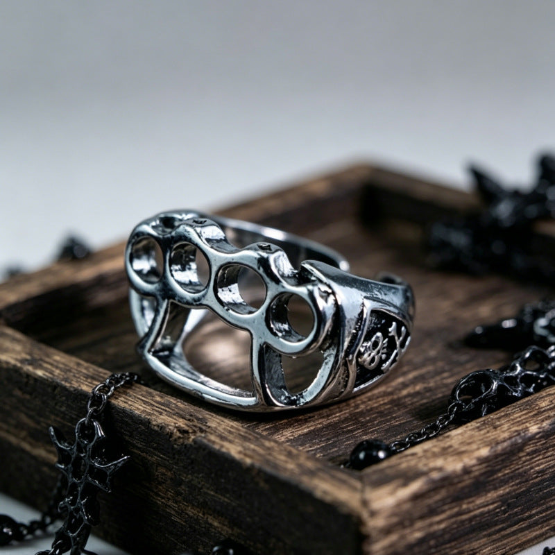 Hip-Hop Totem Ring For Unisex Featuring Electroplated Zinc Alloy Material