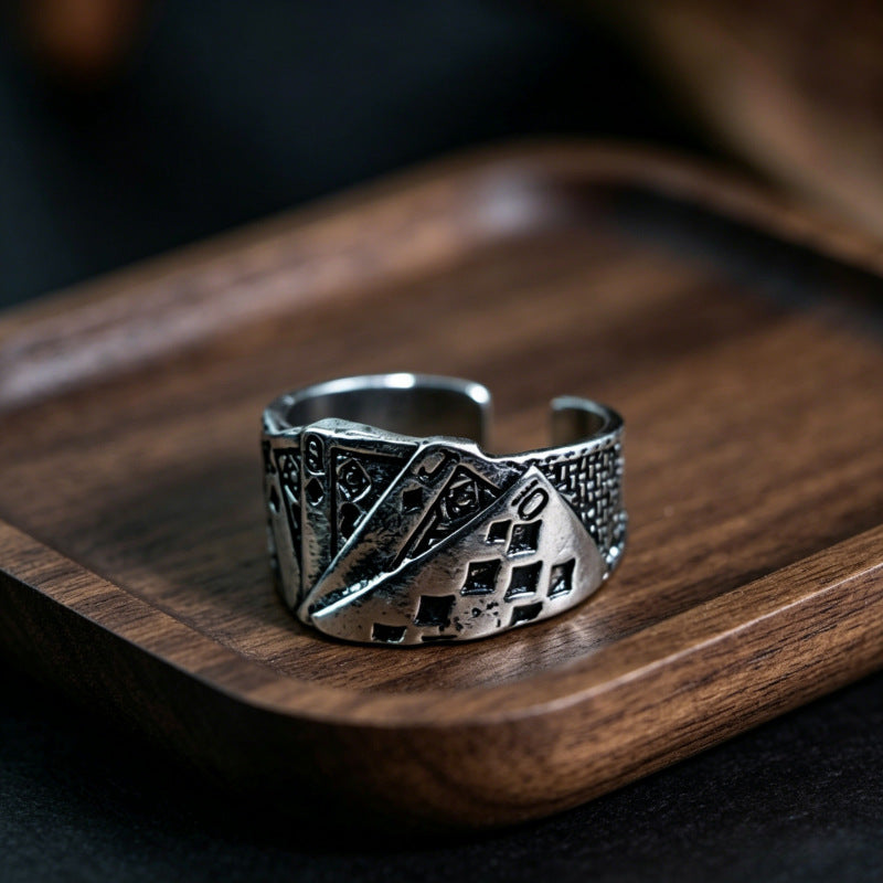 Hip-Hop Totem Ring For Unisex Featuring Electroplated Zinc Alloy Material