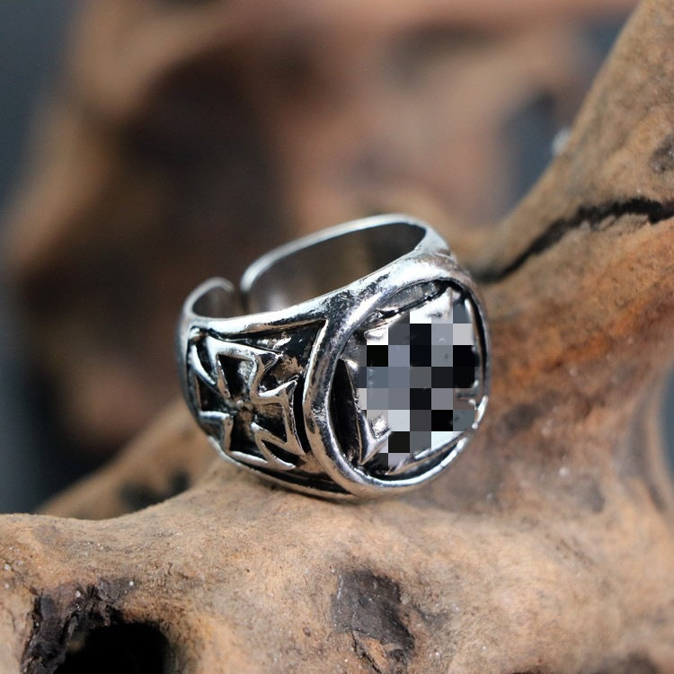 Hip-Hop Totem Ring For Unisex Featuring Electroplated Zinc Alloy Material