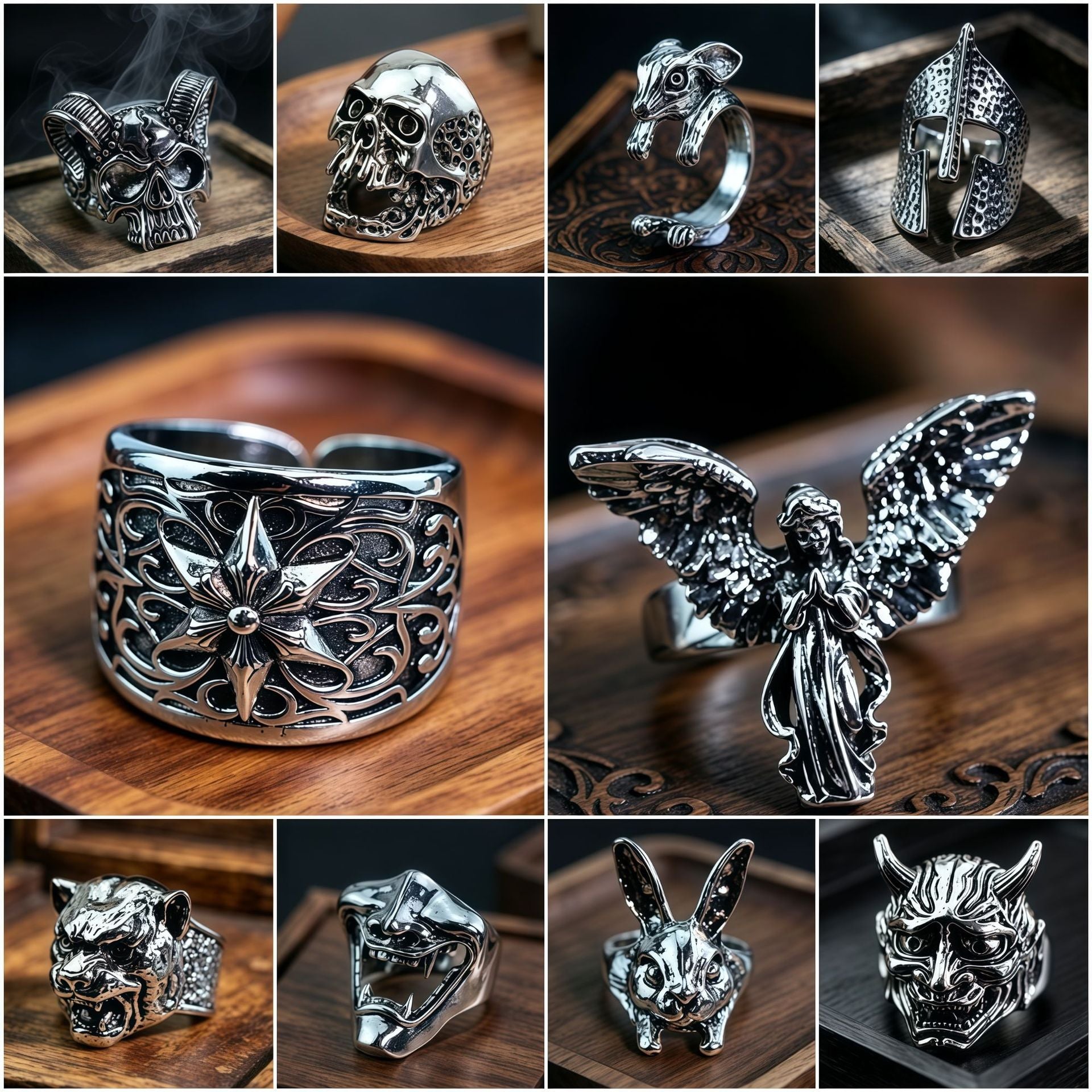 Hip-Hop Totem Ring For Unisex Featuring Electroplated Zinc Alloy Material