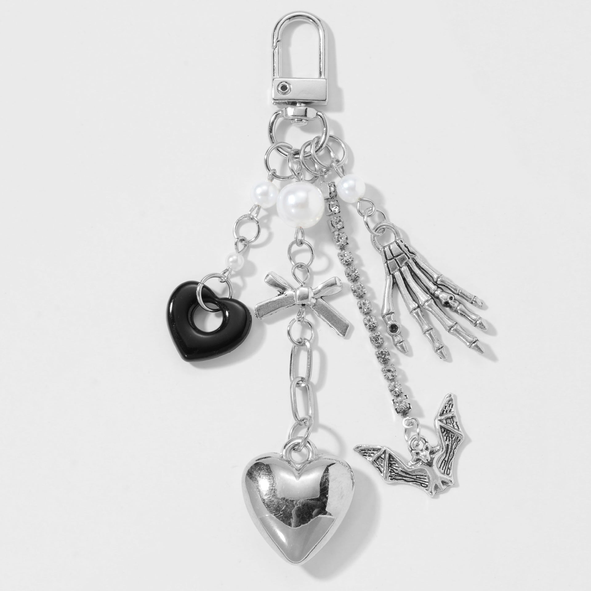 Bear Key Chain In Dyed Black Featuring Durable Zinc Material