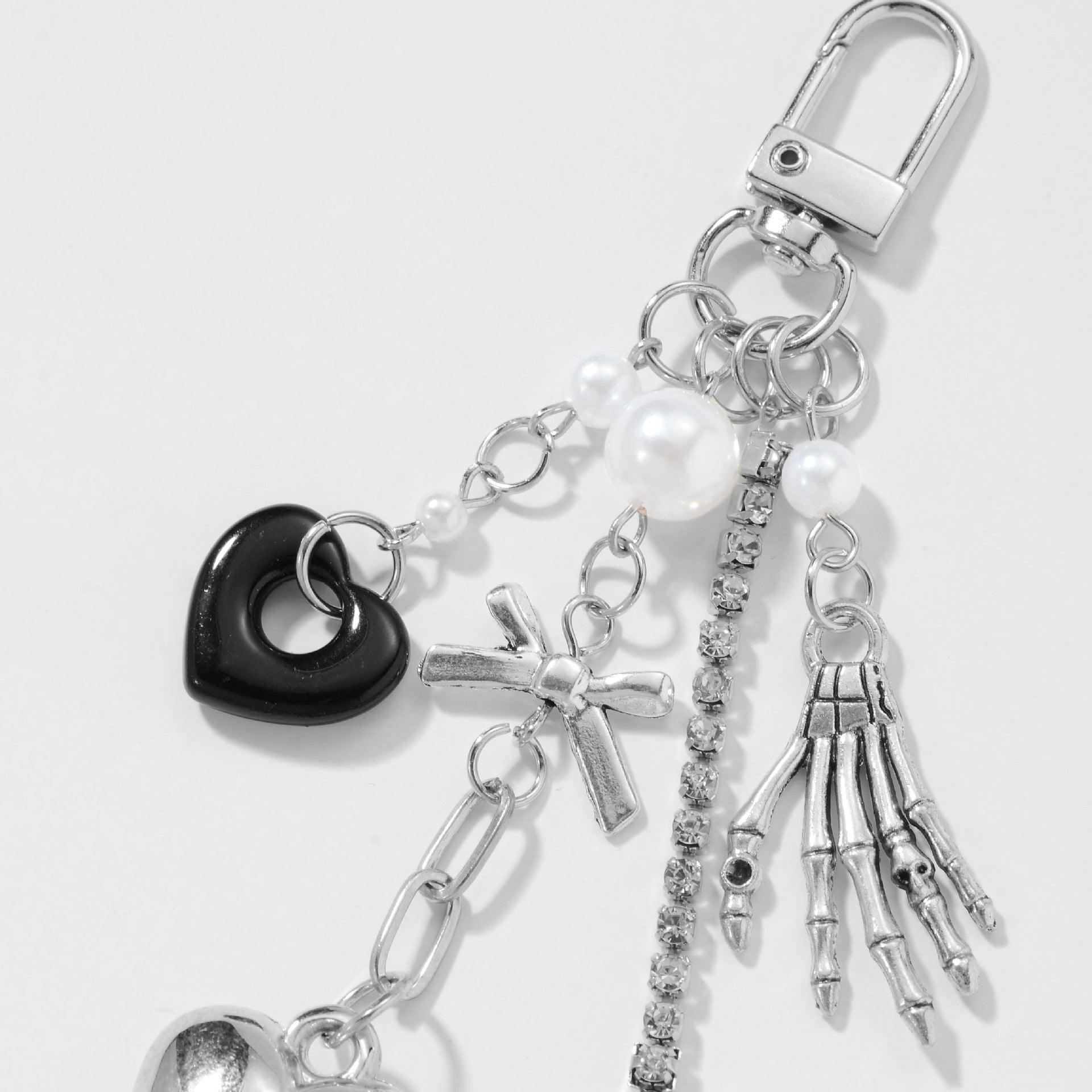 Bear Key Chain In Dyed Black Featuring Durable Zinc Material