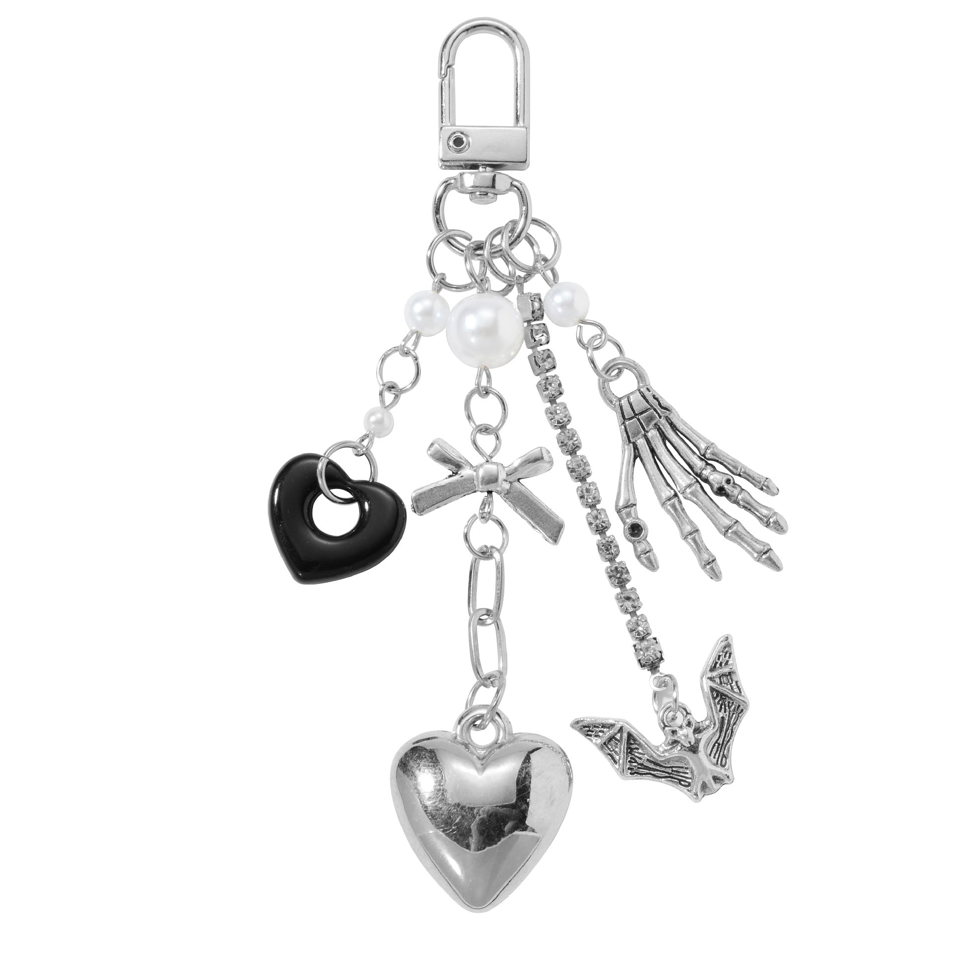 Bear Key Chain In Dyed Black Featuring Durable Zinc Material