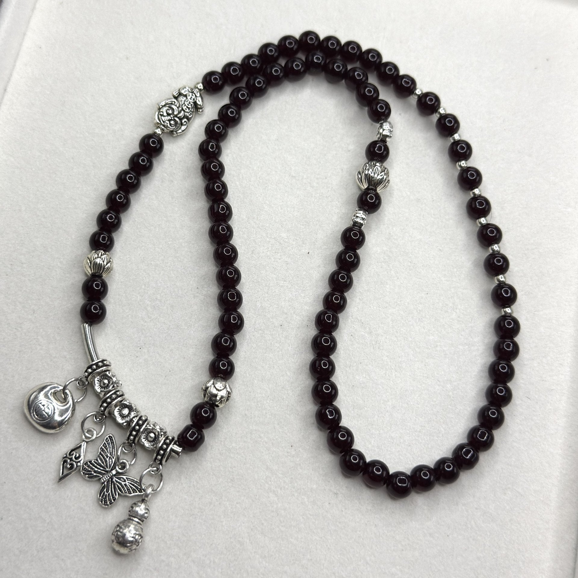 Butterfly Beading Bracelet For Women In Silver With Glass Beads, Perfect For Festival Wear