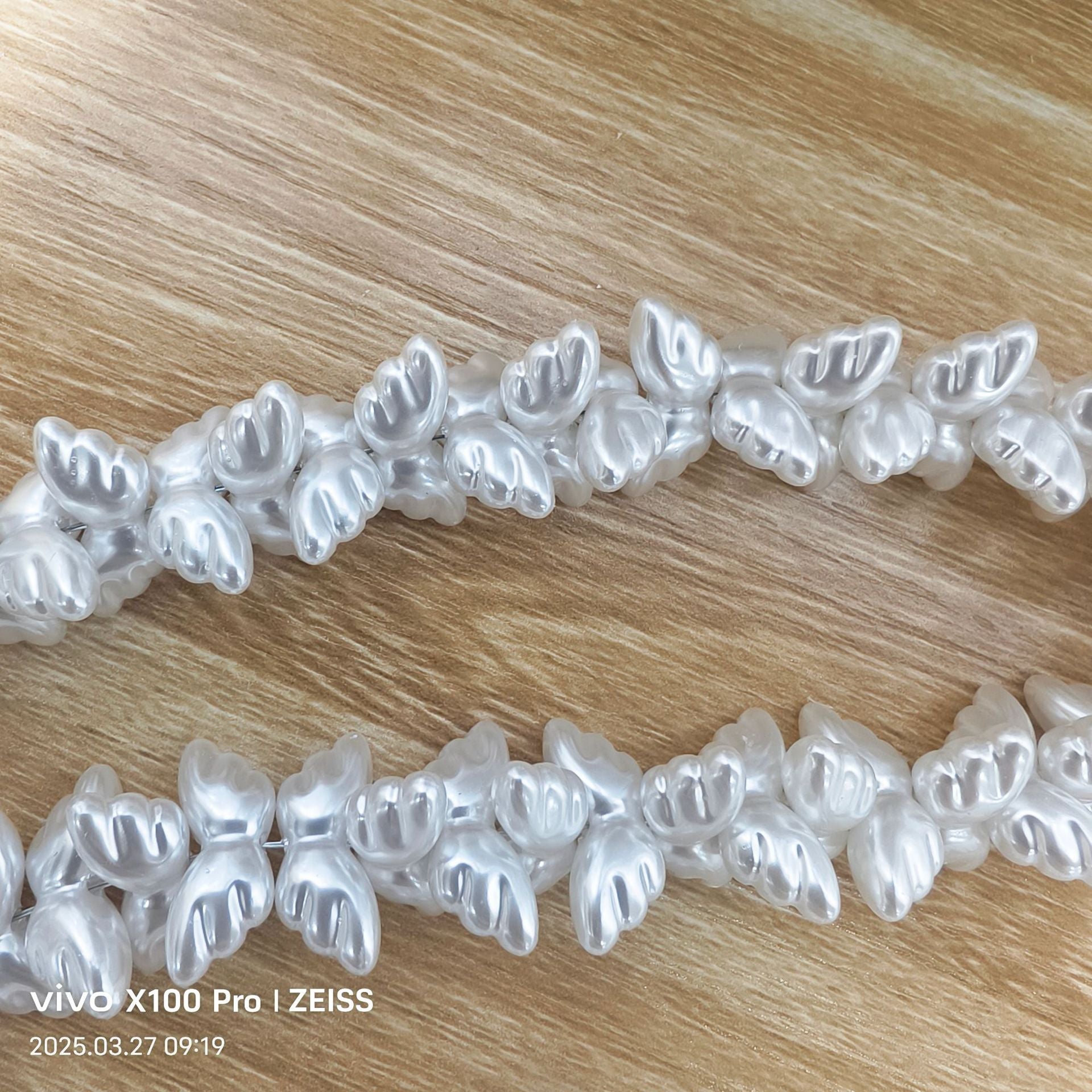 Angel Wings Plastic Beads With Artificial Pearl Inlay Featuring Stoving Varnish Craft In Baroque Style