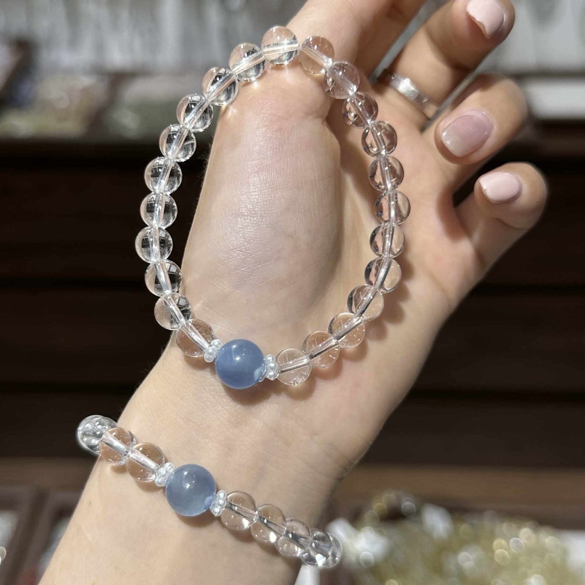 Handmade Crystal Bracelet For Women In Natural Pink, Perfect For Festival Occasions