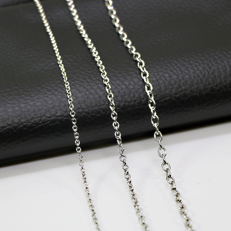 Geometric Hip-Hop Necklace In Steel Color, Unisex 304 Stainless Steel With Cable Chain