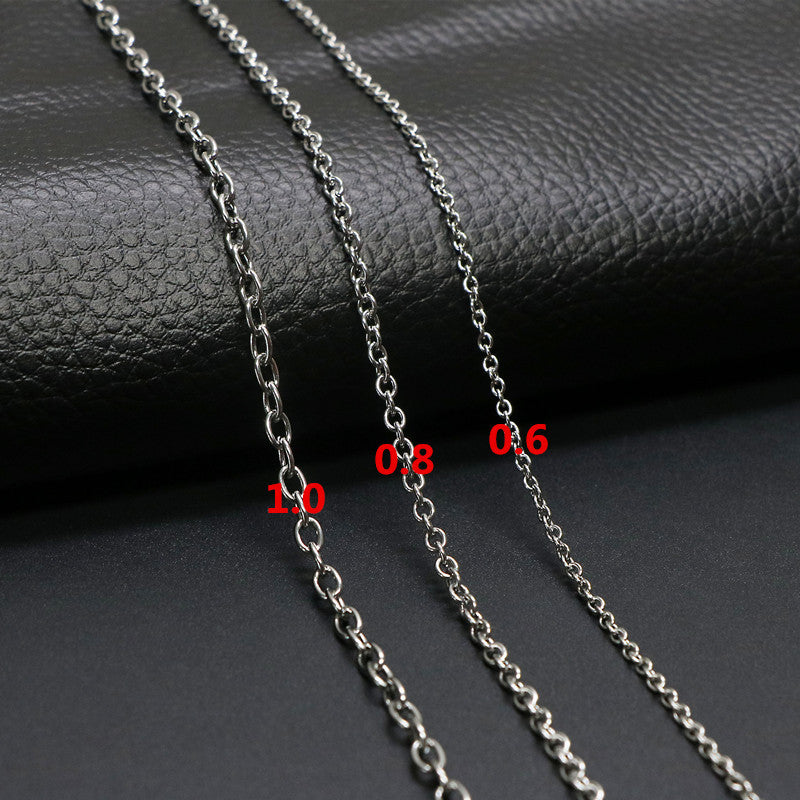 Geometric Hip-Hop Necklace In Steel Color, Unisex 304 Stainless Steel With Cable Chain