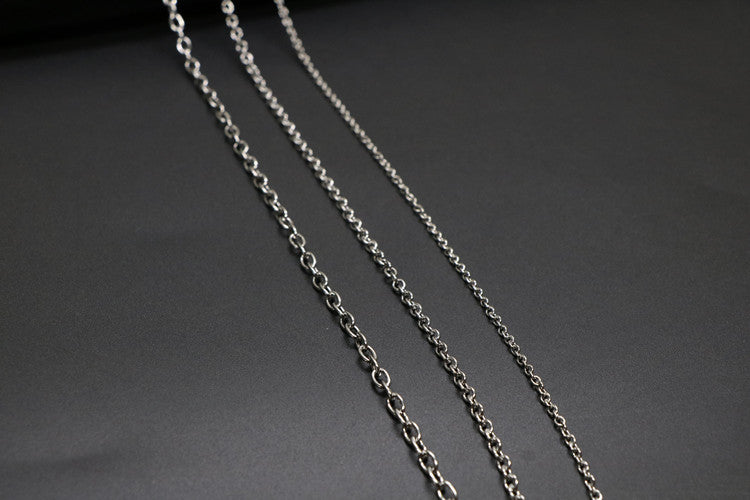 Geometric Hip-Hop Necklace In Steel Color, Unisex 304 Stainless Steel With Cable Chain