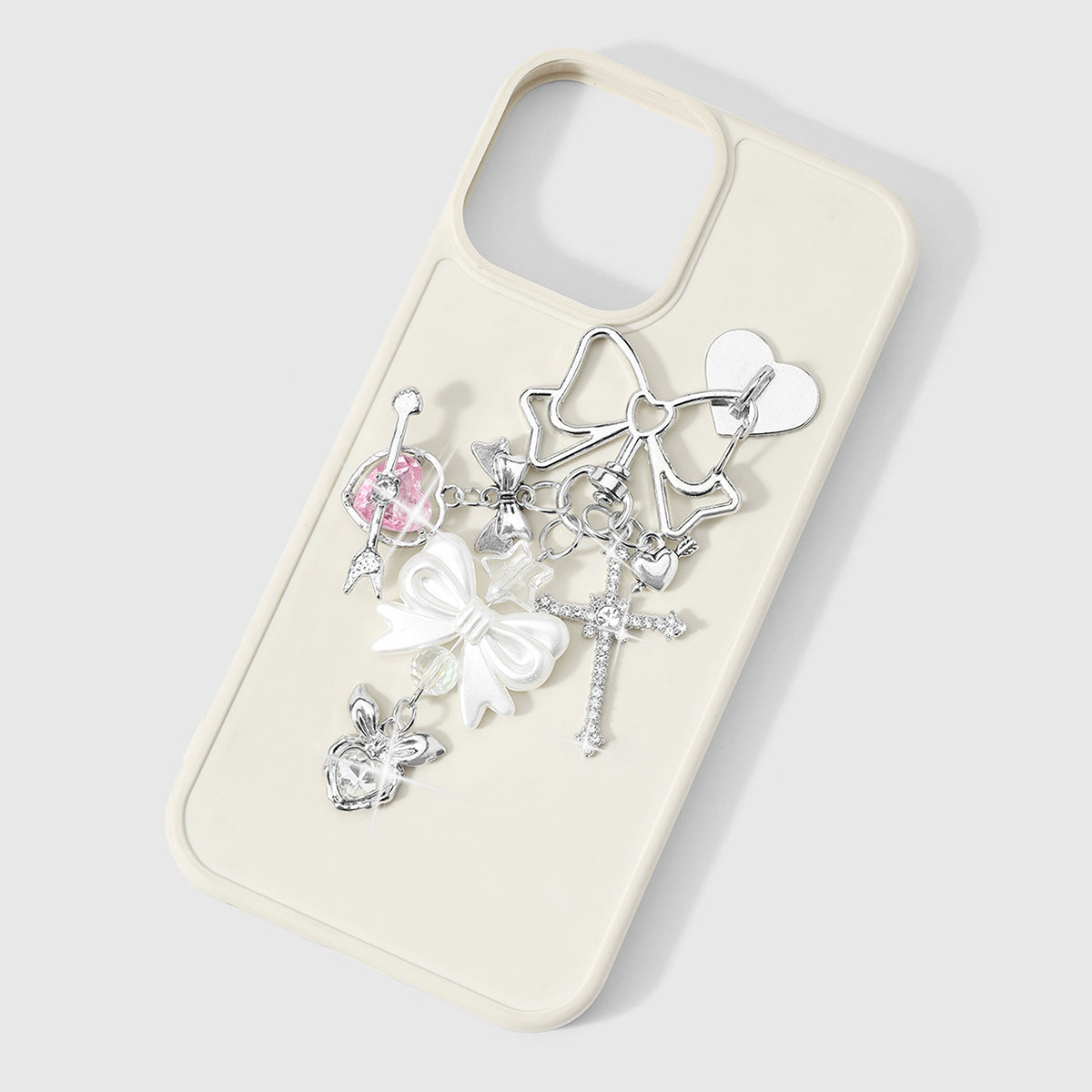 Heart Shape Key Chain In Silver Alloy With Rhinestone Inlay, Elegant And Stylish Accessory