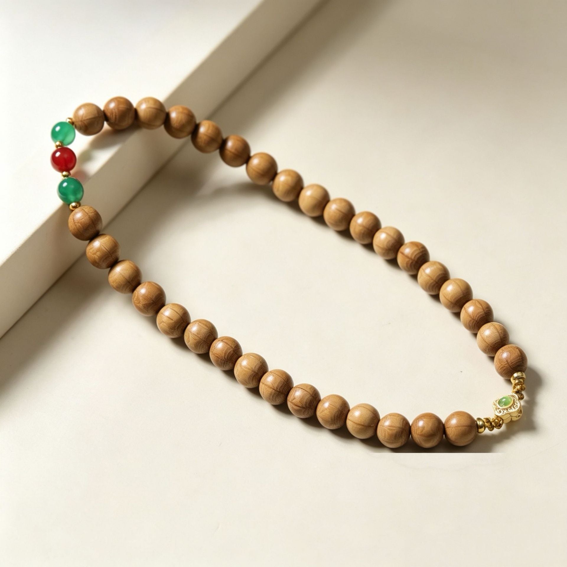 Ethnic Style Wooden Rosary With Flowers Featuring Beading Craftsmanship, Unisex Festival Hand String Accessory