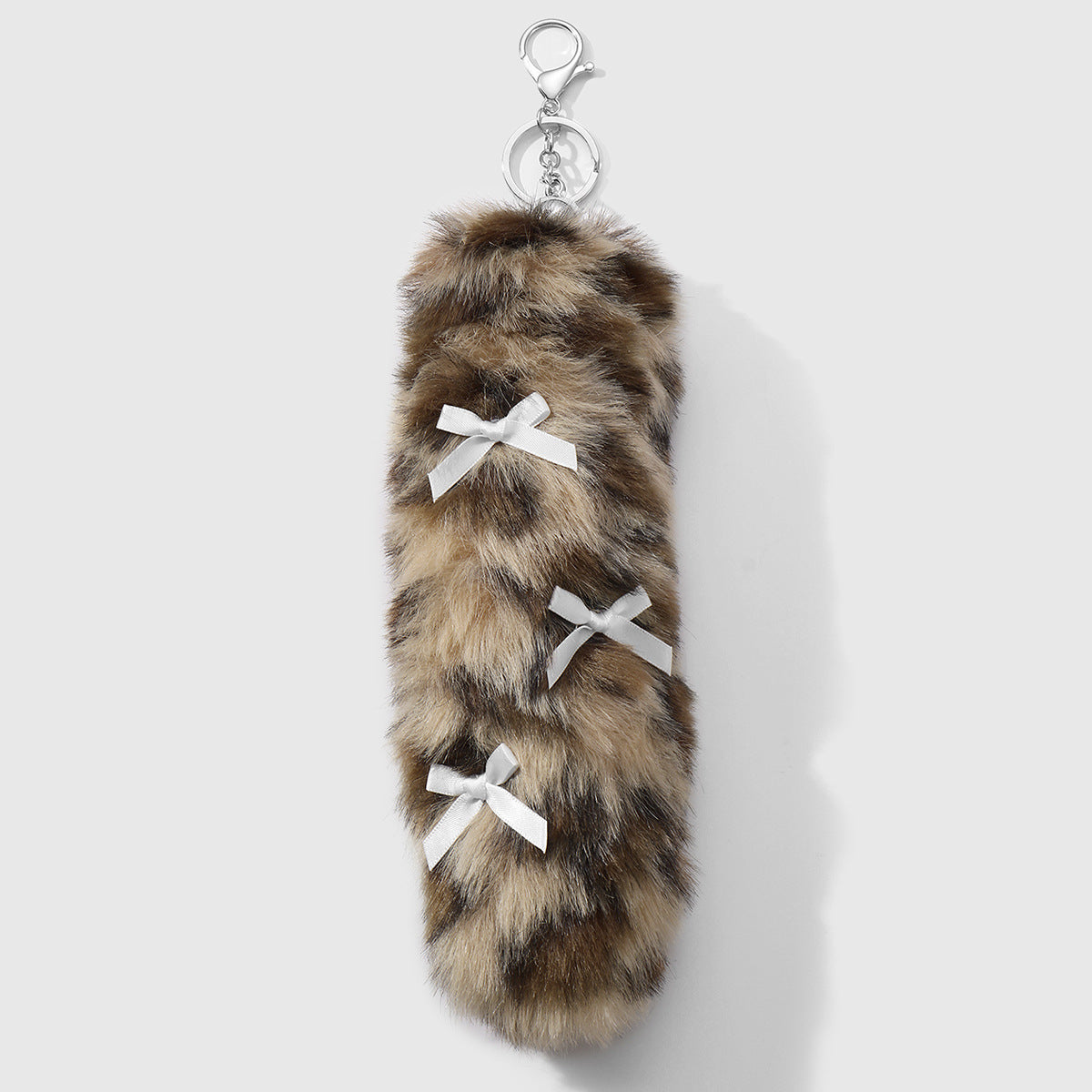 Leopard Print Key Chain In Multicolor Featuring Durable Polyester Material