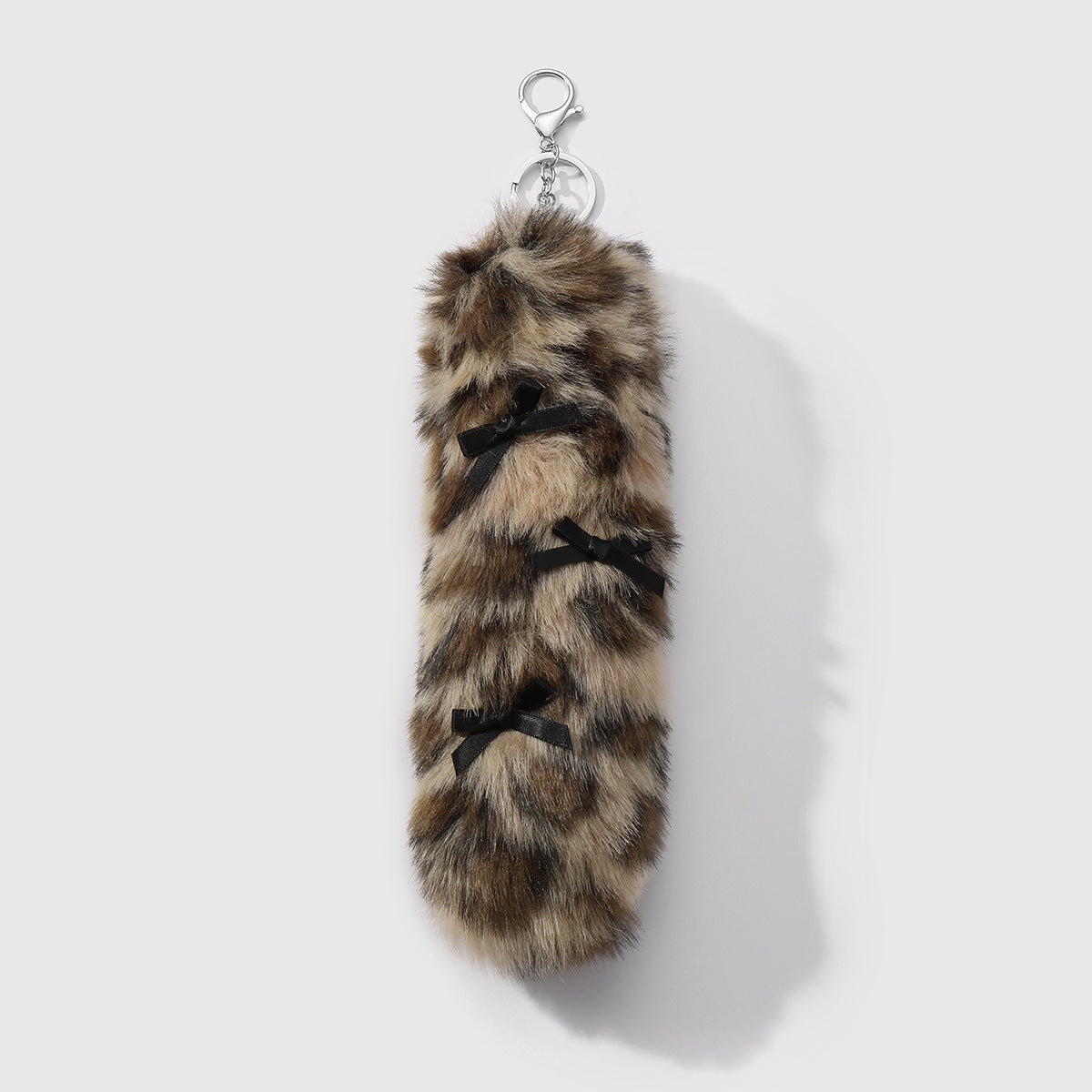 Leopard Print Key Chain In Multicolor Featuring Durable Polyester Material