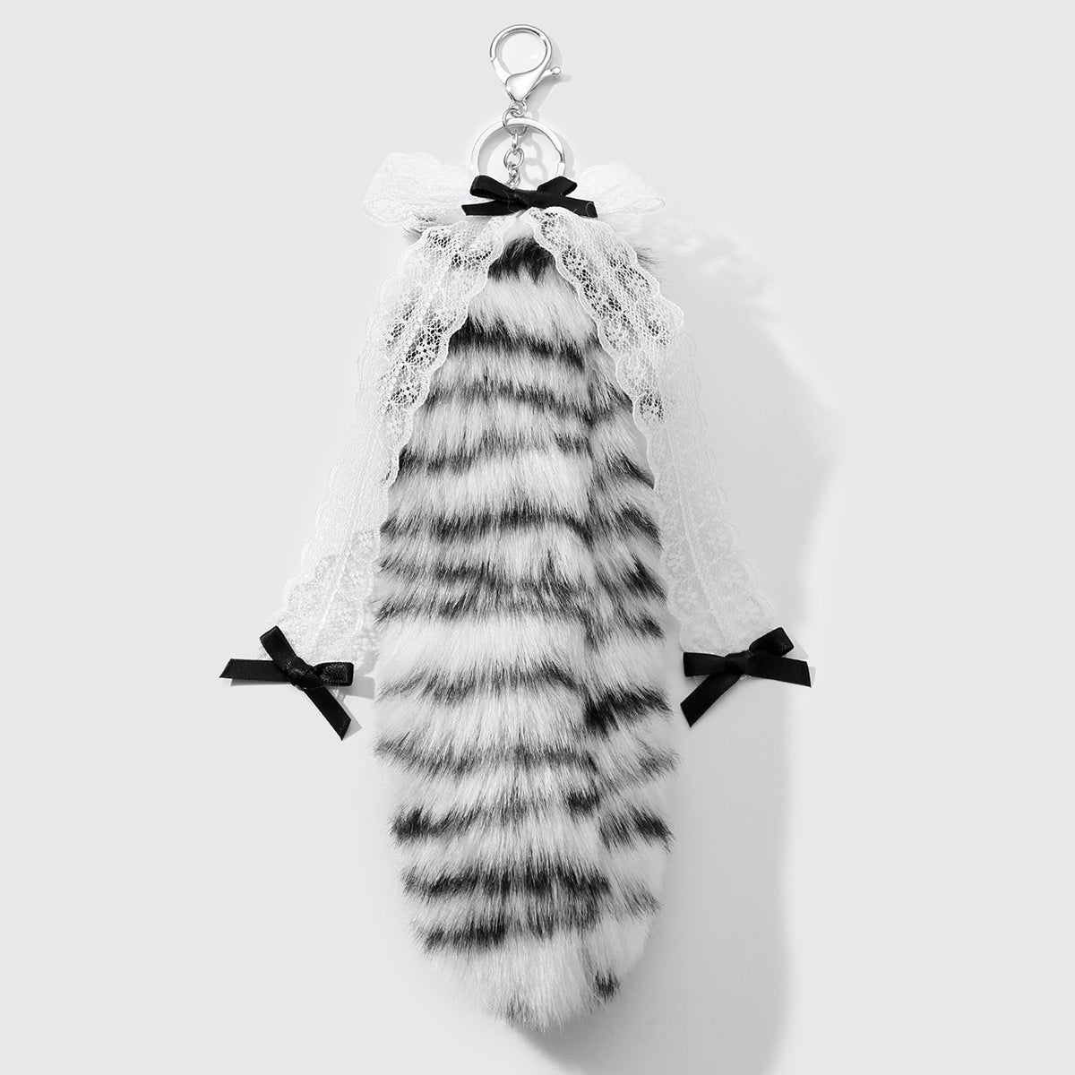 Leopard Print Key Chain In Multicolor Featuring Durable Polyester Material