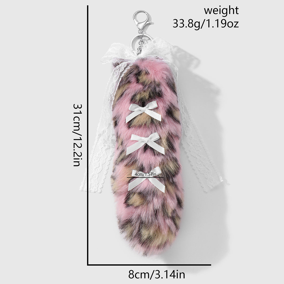 Leopard Print Key Chain In Multicolor Featuring Durable Polyester Material